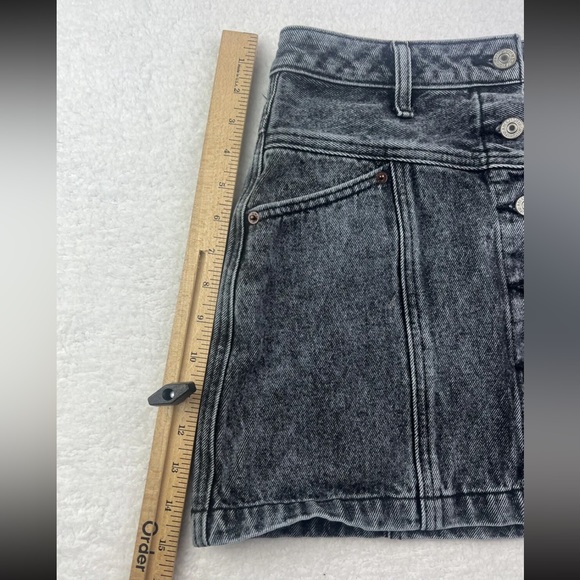 Abercrombie & Fitch Mini Skirt Womens 25/0 Natural Rise Denim Black Stonewash - Picture 5 of 9